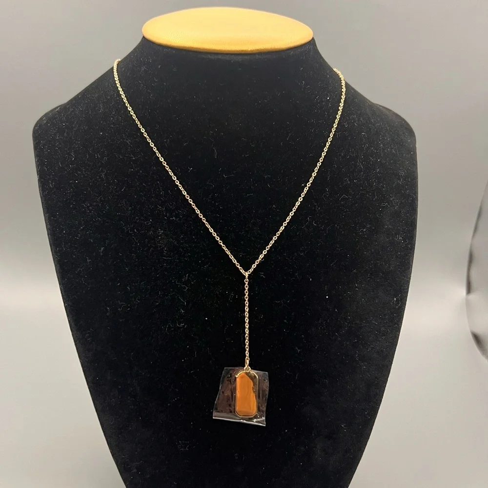 ✨ Bijoux Bar Delicates Gold Y-Chain Bar Pendant Necklace — 16” ✨
